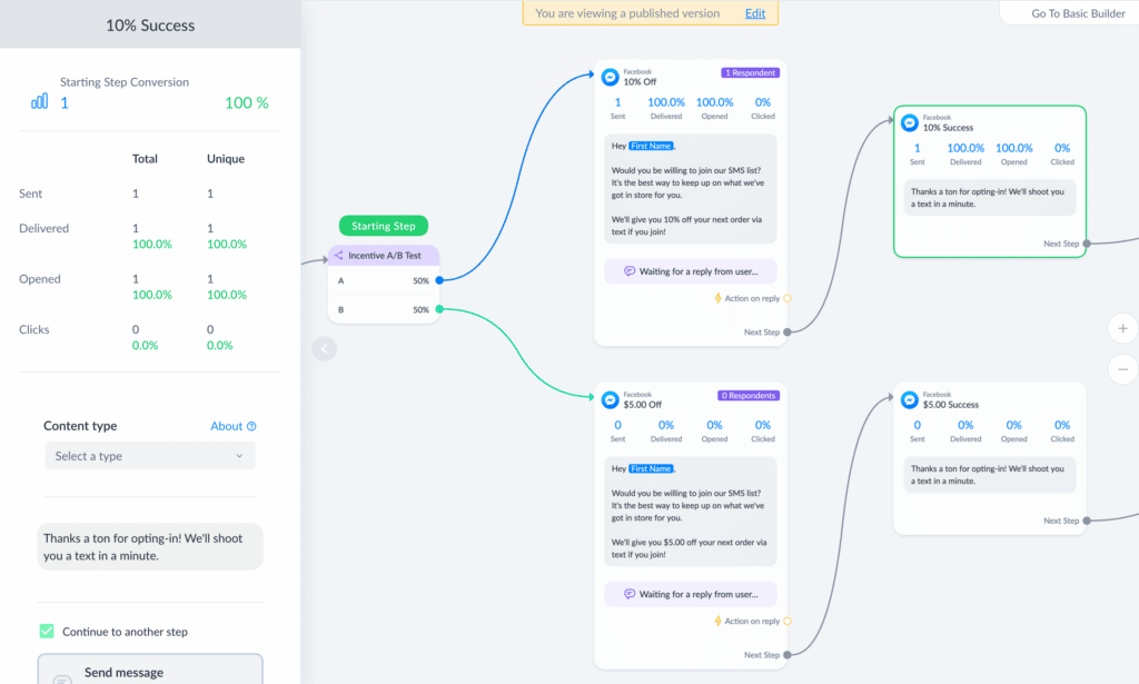 manychat workflow example
